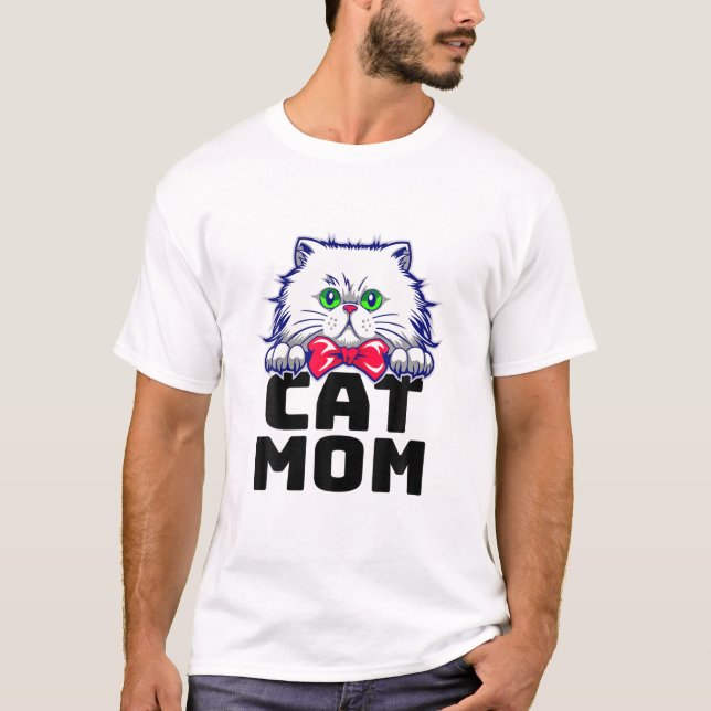 Camiseta Cat Mãe, eu não sou Solteiro. Eu tenho um Gato com (Frente)