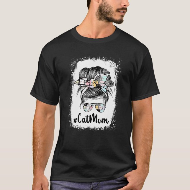 Camiseta Cat Mãe Mensageiro Peitos Yello Bandana Óculos Mot (Frente)