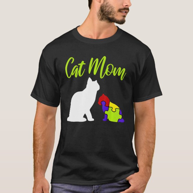 Camiseta Cat Mãe Orgulhosa Autismo Mãe Asperger Asd Autista (Frente)