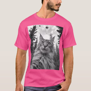 Camiseta Cat Mãe Pai - Alienígena engraçada Selfie Maine Co