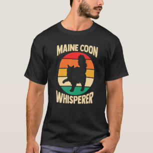 Camiseta Cat Mãe Pai Peles Peles Pais Maine Coon Whisperer