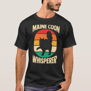 Camiseta Cat Mãe Pai Peles Peles Pais Maine Coon Whisperer