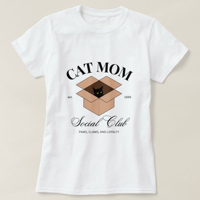 Camiseta Cat Mãe Social Club - Gatos, Animais, Animais, Ani (Frente do Design)