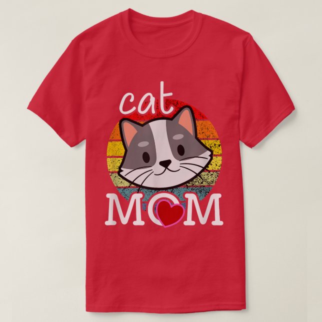 Camiseta Cat Mãe Vintage Sunset  (Frente do Design)