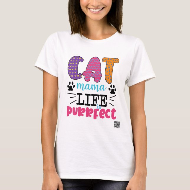 Camiseta Cat Mama A Vida É Puro (Frente)