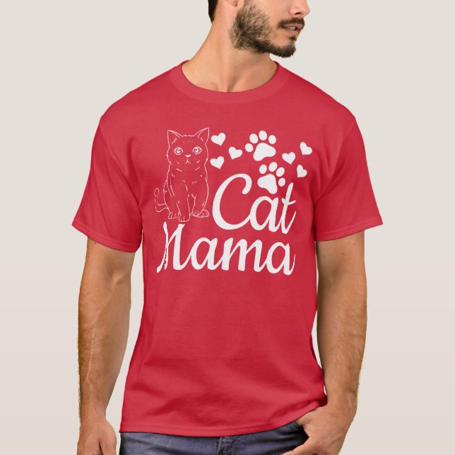 Camiseta Cat Mama Gato Gato Mãe Gato Lover I Gato Família M (Frente)