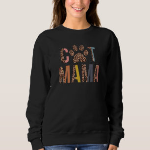 Camiseta Cat Mama Leopardo Mãe Pets Gata Gata Mãe