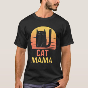 Camiseta Cat Mama para Mulheres Cat Mãe Ca Vintage Cat 5