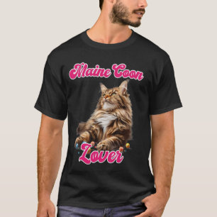Camiseta Cat Mamãe MAINE COON AMOR Maine Coon Proprietário