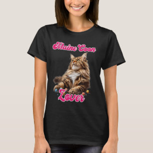 Camiseta Cat Mamãe MAINE COON AMOR Maine Coon Proprietário