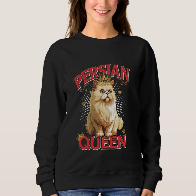 Camiseta Cat Mamãe PERSIAN RAINHA PERSA Proprietário de Gat (Frente)