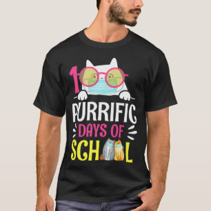 Camiseta Cat Máscaras Engraçadas 100 Dias de Prêmio de Prof