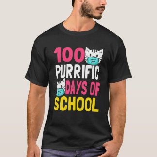 Camiseta Cat Mask Engraçado 100 Dias De Professora Garoto G