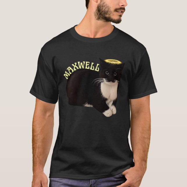 Camiseta Cat Maxwell O Memória Tuxedo Cat (Frente)