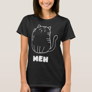 Camiseta Cat Meh Cat Homens Sarcásicos Humor Mulheres