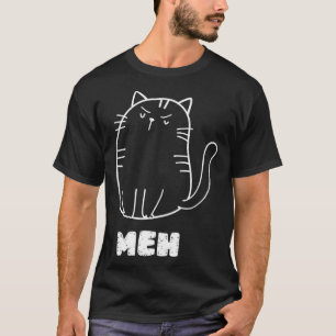 Camiseta Cat Meh Cat Homens Sarcásicos Humor Mulheres