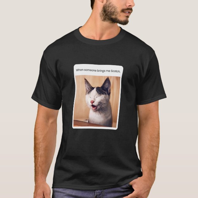 Camiseta Cat Meme Scotch Drinker Álcool (Frente)