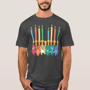 Camiseta Cat Menorah Hanukkah Chanukah Pajama Costume Para 
