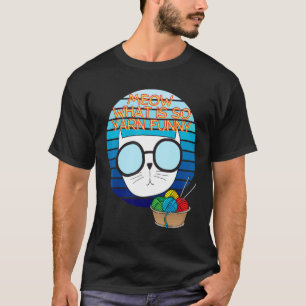 Camiseta Cat Meow Kitty Retro Knitter For Knitters