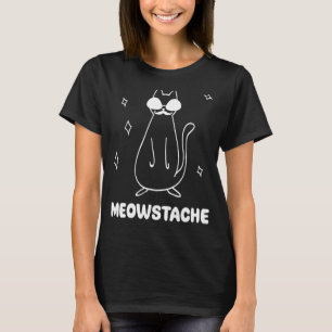 Camiseta Cat Meowstache bigode Bolo Gatinho de mariposas