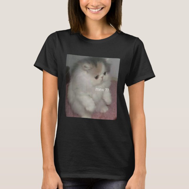 Camiseta cat mew meme (Frente)