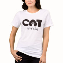 Camiseta Cat Mom – Cute pow com letra de gato