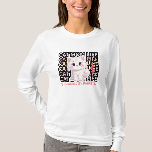 Camiseta Cat Mom Life funny (Frente)