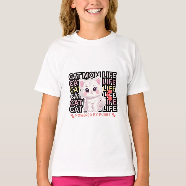 Camiseta Cat Mom Life funny (Frente)