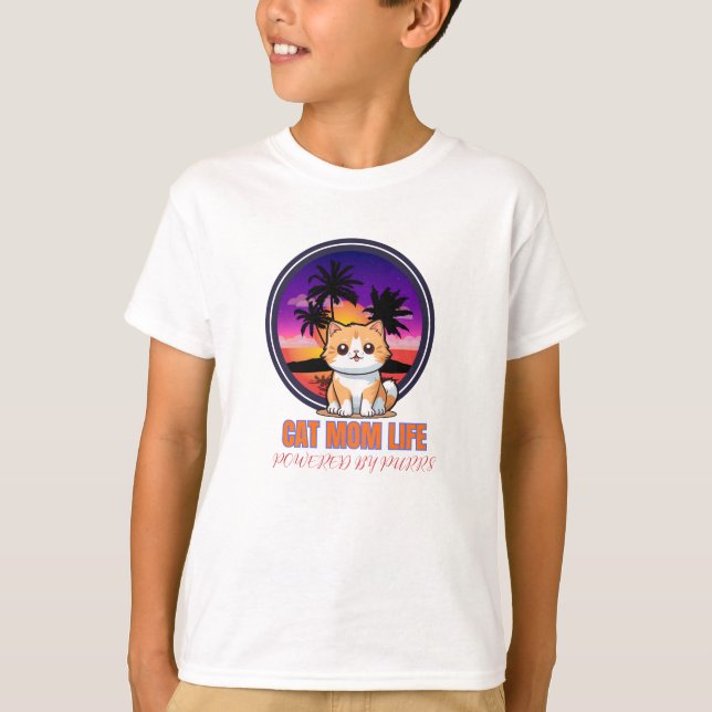 Camiseta Cat Mom Life funny (Frente)