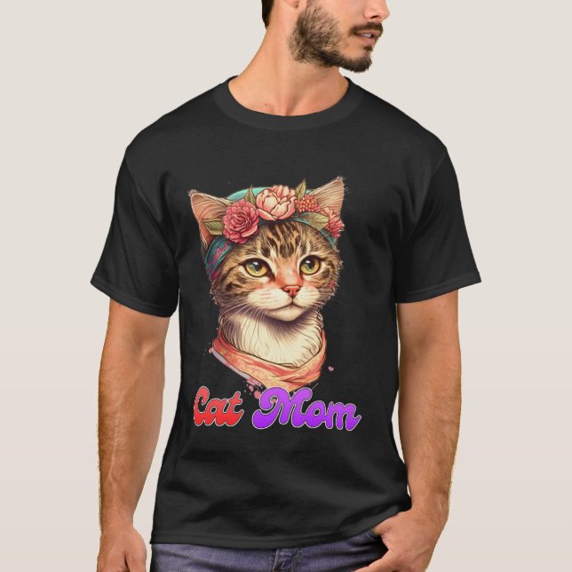 Camiseta Cat Mom Mama Kitty Kitten  Mommy Mother s Day  1 (Frente)