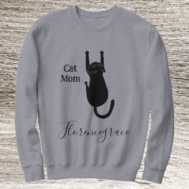 Camiseta Cat Mom Pet Lover Script Name Personalized Grey