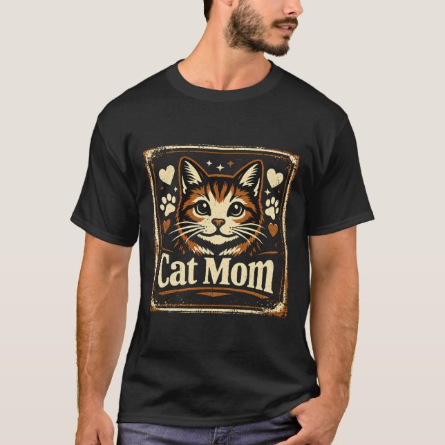 Camiseta Cat Mom – Proud Feline Mother Love Tee (Frente)