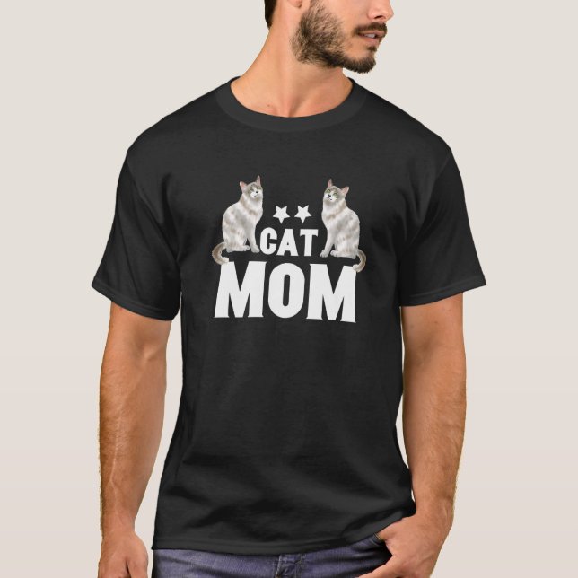 Camiseta Cat Mom Ragamuffin Funny I Love My Cats Premium (Frente)