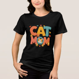 Camiseta Cat Mom Shirt – Retro 70s Groovy Vintage Tee