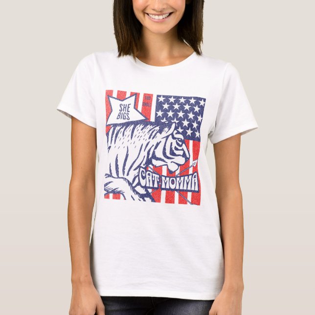 Camiseta Cat Momma para amantes de gatos de mães g (Frente)