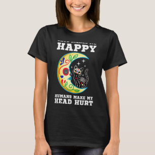 Camiseta Cat & Moon Sugar Skull Dia de Los Muertos Dia de T