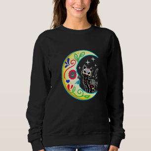Camiseta Cat Moon Sugar Skull Dia de Los Muertos Dia do Açú