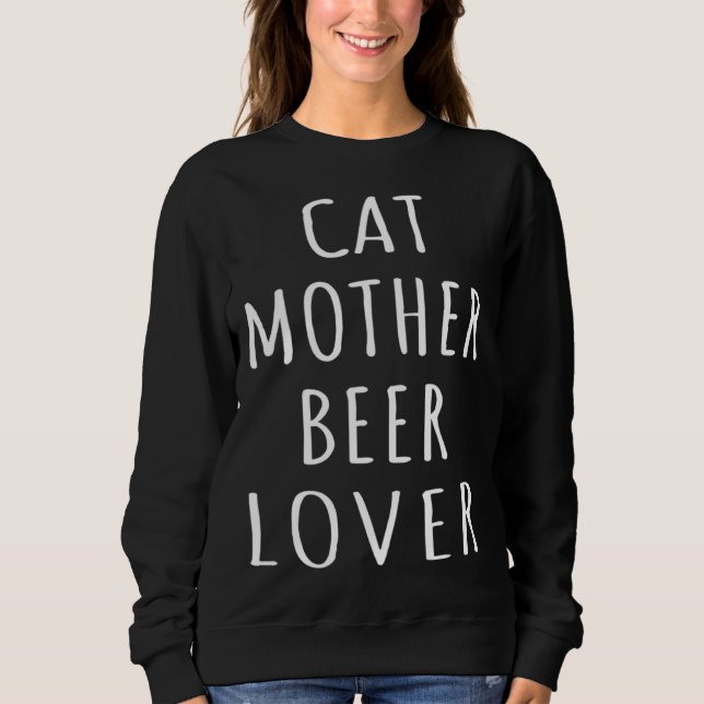 Camiseta Cat Mother Beer  Kitten Mom Girl Beer Love Cat Lad (Frente)