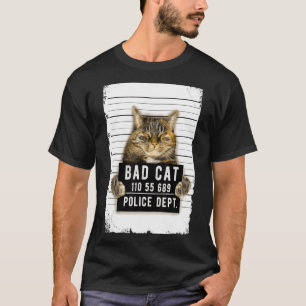 Camiseta Cat Mug Shot Engraçado