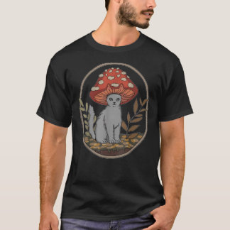 Camiseta Cat Mushroom Hat