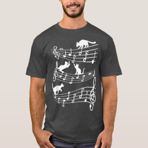 Camiseta Cat Music Cute Cats Piano Musical Purplay