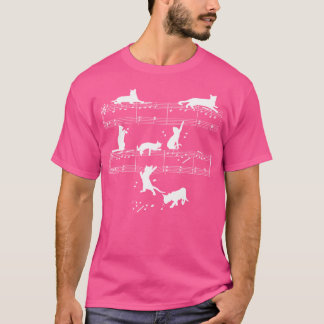 Camiseta Cat Music Notes Musical Outfit E. G. Piano Flute