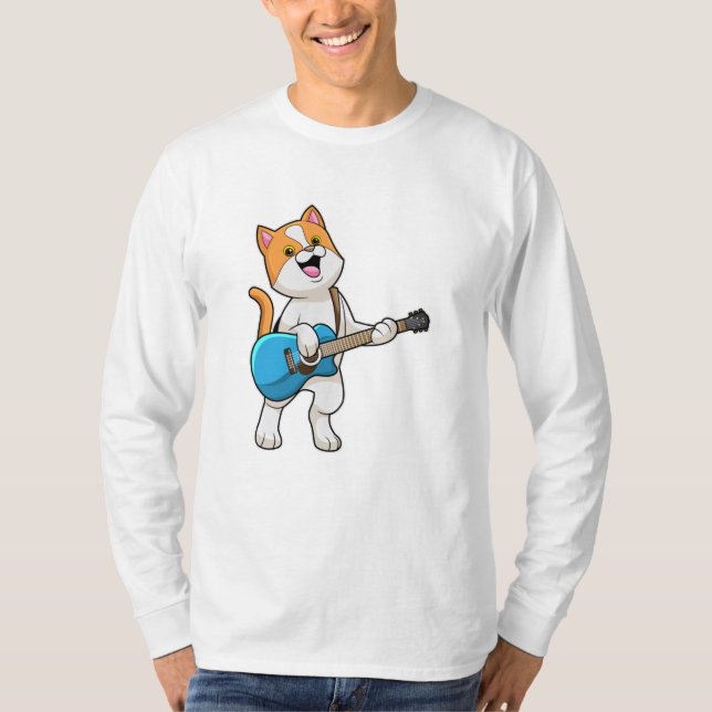 Camiseta Cat na Música com Violão (Frente)