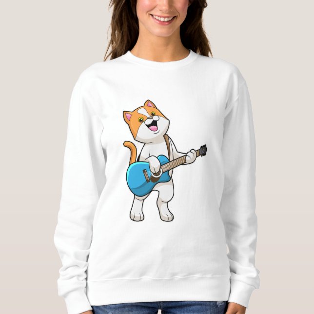 Camiseta Cat na Música com Violão (Frente)