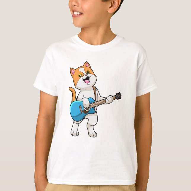 Camiseta Cat na Música com Violão (Frente)