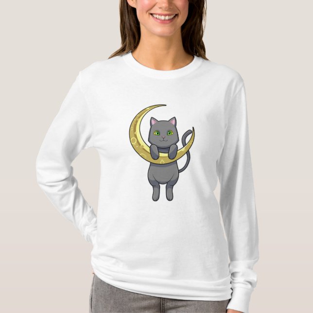 Camiseta Cat Night Moon (Frente)