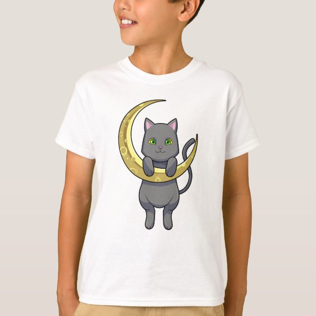 Camiseta Cat Night Moon (Frente)