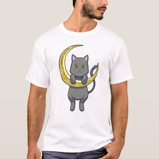 Camiseta Cat Night Moon (Frente)