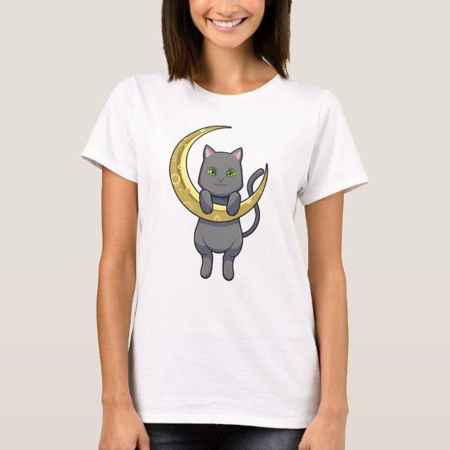 Camiseta Cat Night Moon (Frente)