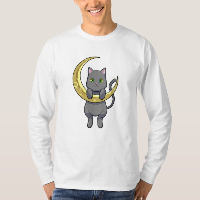 Camiseta Cat Night Moon (Frente)